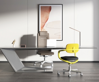 Modern Office Desk And Chair-ID:506776099