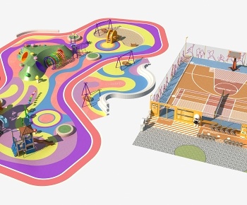 现代儿童游乐场3D模型