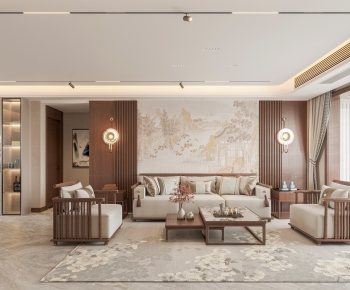 New Chinese Style A Living Room-ID:208957916