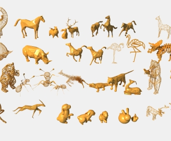现代几何动物雕塑小品-ID:187040096