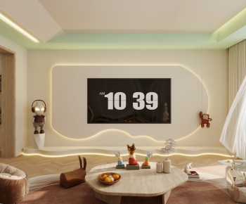 Modern Wabi-sabi Style A Living Room-ID:690979004
