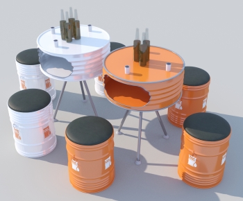 工业风创意油桶桌椅组合-ID:880160099