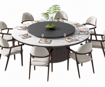 新中式圆形餐桌椅-ID:880217089
