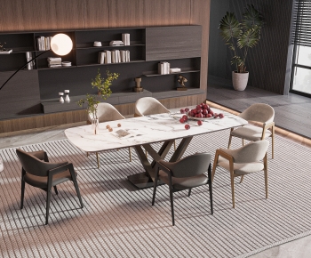 Modern Dining Table And Chairs-ID:394148111
