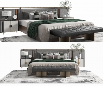New Chinese Style Double Bed-ID:137502912