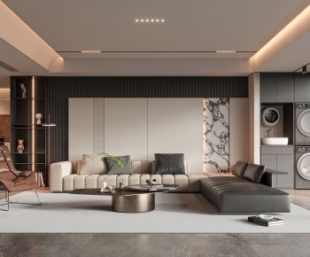 Modern A Living Room-ID:495599036