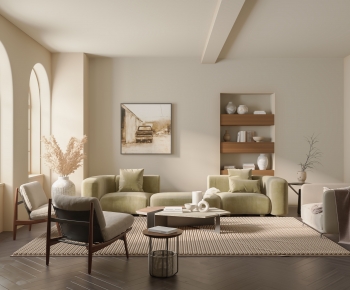Wabi-sabi Style A Living Room-ID:676414013