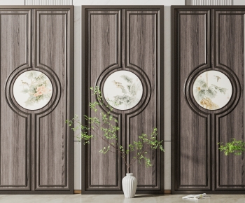 New Chinese Style Wooden Screen Partition-ID:936381101
