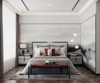 New Chinese Style Bedroom-ID:602229125