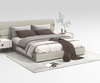 Modern Double Bed-ID:884735115