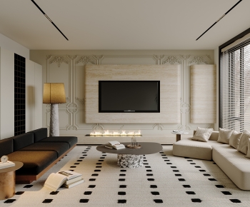 French Style A Living Room-ID:740752948