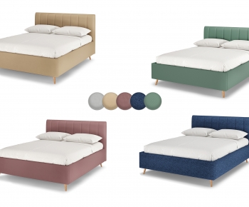 Nordic Style Double Bed-ID:949004899