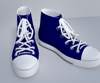 现代蓝色帆布鞋-ID:845818043