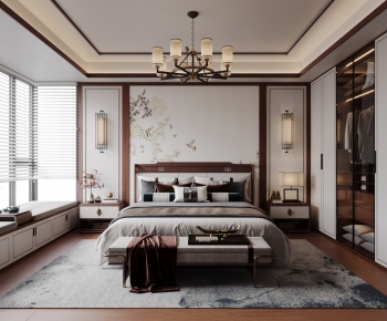 New Chinese Style Bedroom-ID:743506917