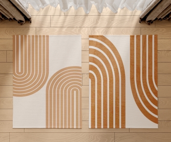 现代抽象条纹布艺地毯-ID:941210035