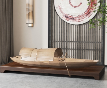 新中式木船雕塑工艺品-ID:539720185