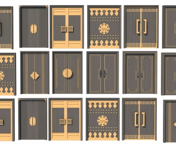 New Chinese Style Double Door-ID:445720914