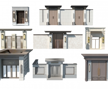 New Chinese Style Facade Element-ID:534353027