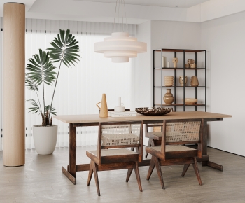 Wabi-sabi Style Dining Table And Chairs-ID:439764026
