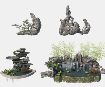 New Chinese Style Rockery Waterscape-ID:816643001