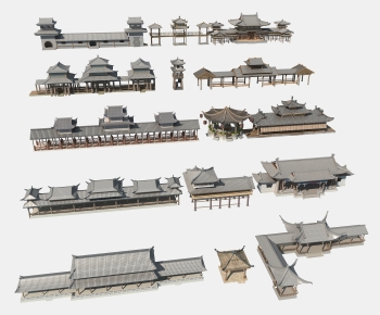 Chinese Style Ancient Architectural Buildings-ID:556083921