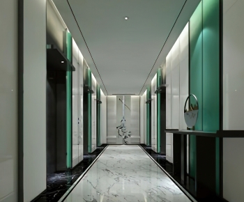 New Chinese Style Office Elevator Hall-ID:434446107