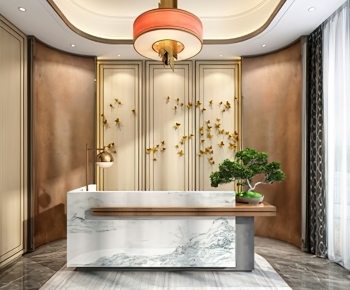 New Chinese Style Office Reception Desk-ID:595546968