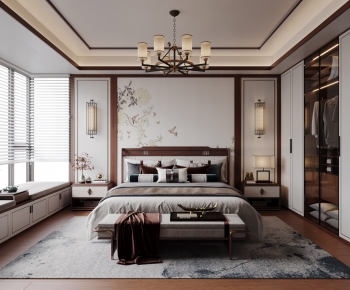 New Chinese Style Bedroom-ID:606312043