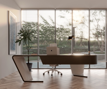 Modern Office Desk And Chair-ID:714960145