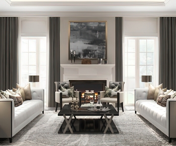Simple European Style A Living Room-ID:129421003