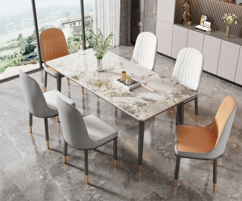 现代长方形餐桌椅-ID:580617909