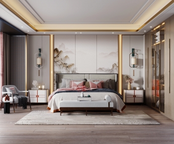 New Chinese Style Bedroom-ID:268107899
