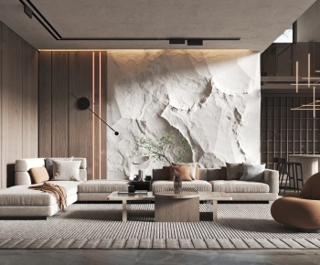 Modern Wabi-sabi Style A Living Room-ID:753226046