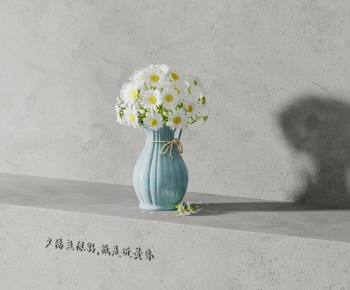 现代菊花花瓶插花-ID:153234007