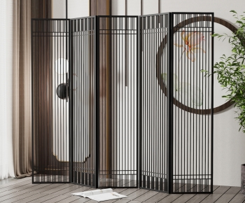 New Chinese Style Glass Screen Partition-ID:489779002