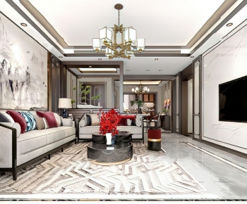 New Chinese Style A Living Room-ID:767955066