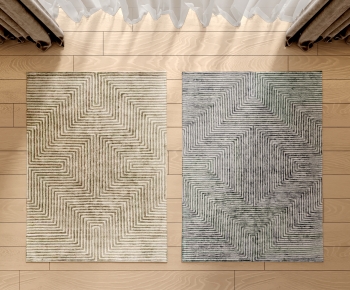 现代抽象条纹布艺地毯-ID:312218905