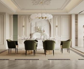Simple European Style Dining Room-ID:880062105