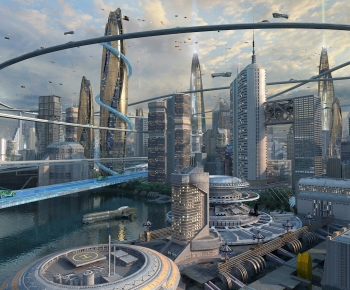 现代科幻未来建筑-ID:908582936