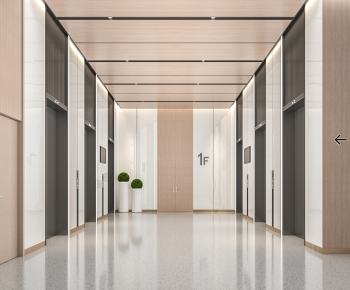 Modern Office Elevator Hall-ID:644100901