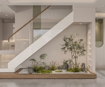 现代楼梯间景观植物小品3D模型