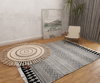 Wabi-sabi Style Circular Carpet-ID:278083095