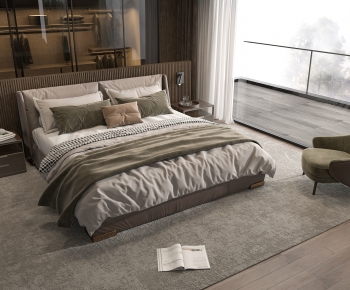 Modern Double Bed-ID:607839114