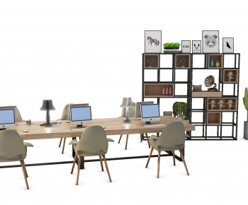 Modern Office Desk And Chair-ID:585877909