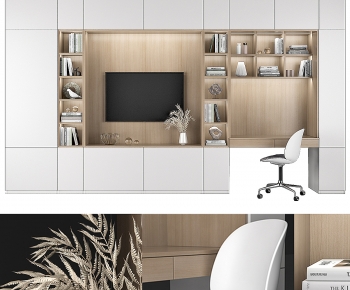 Modern Computer Desk And Chair-ID:345896011