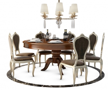 European Style Dining Table And Chairs-ID:124077089