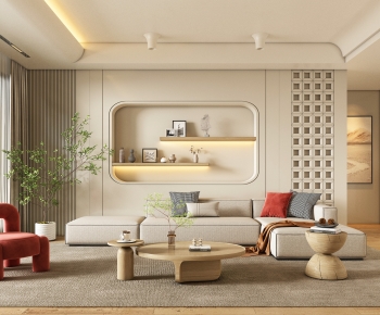 Wabi-sabi Style A Living Room-ID:182317024