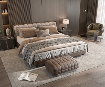 Modern Double Bed-ID:442550907