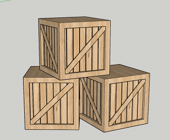 现代木箱 货柜 物流箱3D模型