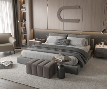 Modern Double Bed-ID:852969889